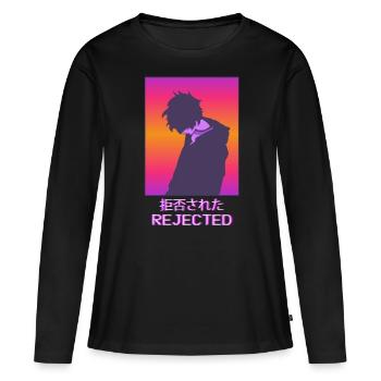 Sad Anime Boy Vaporwave Aesthetic Rejected - Women's Premium Organic Long Sleeve Shirt - black - Front - Julia (174cm)
