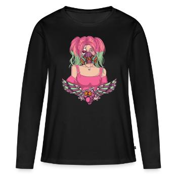 Cyborg Anime Girl Cyber Punk Cyber Esthétique - T-shirt manches longues Premium bio Femme - noir - Devant - Julia (174cm)