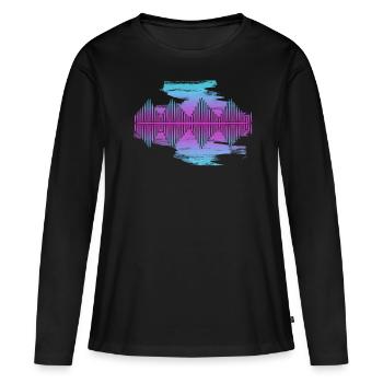 Synthétiseur Waveform Synthétiseurs Synthétiseurs - T-shirt manches longues Premium bio Femme - noir - Devant - Julia (174cm)