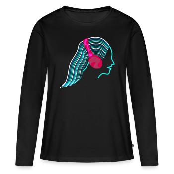 Synthétiseur Fils analogiques Synthétiseurs Synthétiseurs - T-shirt manches longues Premium bio Femme - noir - Devant - Julia (174cm)