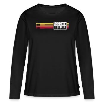 Synthétiseur Rétro Synthétiseurs Modulaires - T-shirt manches longues Premium bio Femme - noir - Devant - Julia (174cm)