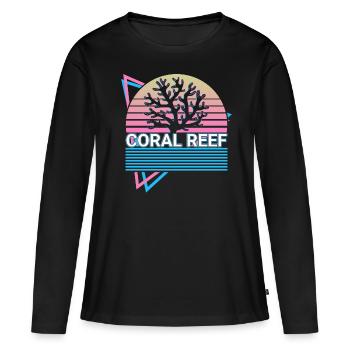 Cadeau rétro De récif corallien - T-shirt manches longues Premium bio Femme - noir - Devant - Julia (174cm)