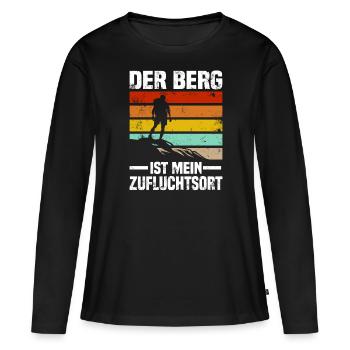 Bergsteiger Wanderer Bergsteigen - Frauen Premium Bio Langarmshirt - Schwarz - Vorne - Julia (174cm)