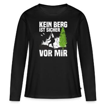 Bergsteiger Wanderer Bergsteigen - Frauen Premium Bio Langarmshirt - Schwarz - Vorne - Julia (174cm)