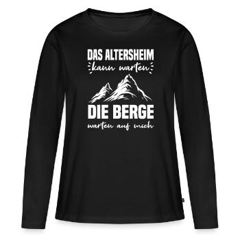 Bergsteiger Wanderer Bergsteigen - Frauen Premium Bio Langarmshirt - Schwarz - Vorne - Julia (174cm)