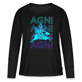 Agni Dieu hindou Mythologie hindoue ancienne Rétro Gesc - T-shirt manches longues Premium bio Femme - noir - Devant - Julia (174cm)