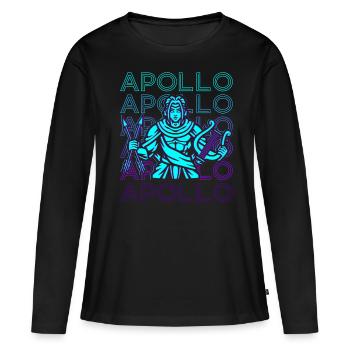 Apollon Dieu Grec Grèce Antique Rétro - T-shirt manches longues Premium bio Femme - noir - Devant - Julia (174cm)