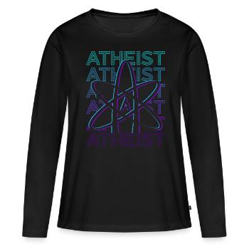 Athée Athéisme Anti-Religion Science Atomw - T-shirt manches longues Premium bio Femme - noir - Devant - Julia (174cm)