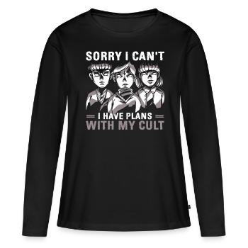 Drôle de cadeau occulte culte - T-shirt manches longues Premium bio Femme - noir - Devant - Julia (174cm)