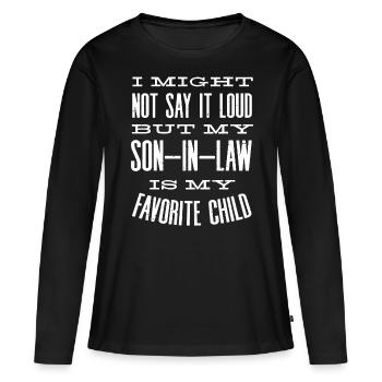 Le gendre est mon enfant préféré - T-shirt manches longues Premium bio Femme - noir - Devant - Julia (174cm)