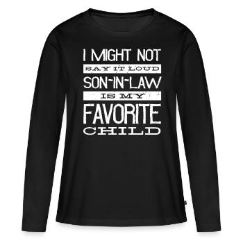 Le gendre est mon enfant préféré - T-shirt manches longues Premium bio Femme - noir - Devant - Julia (174cm)
