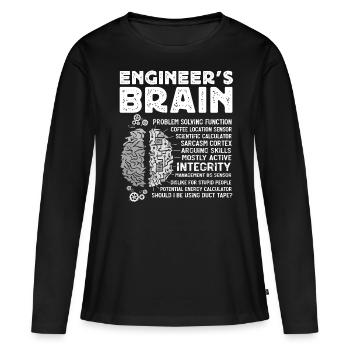 Ingenieure Gehirn, Ingenieur - Frauen Premium Bio Langarmshirt - Schwarz - Vorne - Julia (174cm)