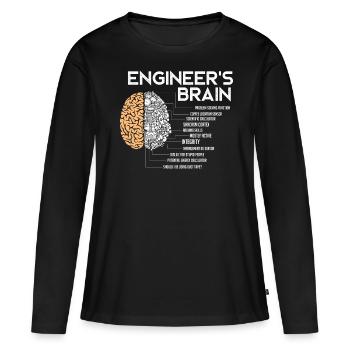 Ingenieure Gehirn, Ingenieur - Frauen Premium Bio Langarmshirt - Schwarz - Vorne - Julia (174cm)
