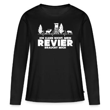 Jägerin Keiler Wildschwein Jagd Jäger - Frauen Premium Bio Langarmshirt - Schwarz - Vorne - Julia (174cm)