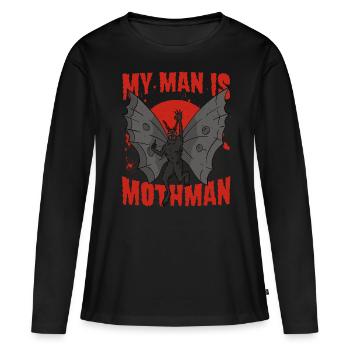Mothman Crypto Cryptozoology Gift - Women's Premium Organic Long Sleeve Shirt - black - Front - Julia (174cm)