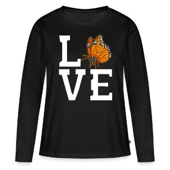 Monarch butterfly - Women's Premium Organic Long Sleeve Shirt - black - Front - Julia (174cm)