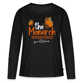 Monarch butterfly - Women's Premium Organic Long Sleeve Shirt - black - Front - Julia (174cm)