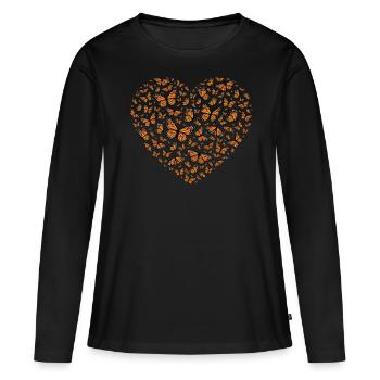 Monarch butterfly - Women's Premium Organic Long Sleeve Shirt - black - Front - Julia (174cm)