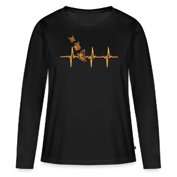 Monarch butterfly - Women's Premium Organic Long Sleeve Shirt - black - Front - Julia (174cm)