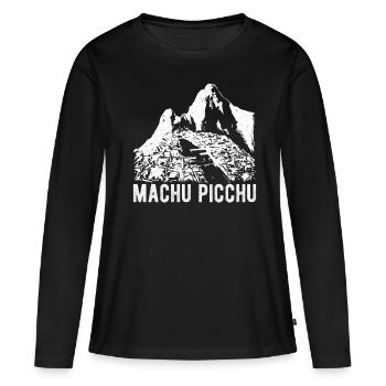 Machu Picchu Pérou Inca Cadeau - T-shirt manches longues Premium bio Femme - noir - Devant - Julia (174cm)