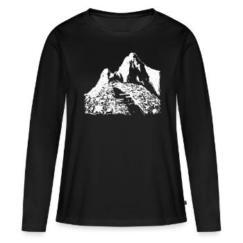 Machu Picchu Pérou Inca Cadeau - T-shirt manches longues Premium bio Femme - noir - Devant - Julia (174cm)