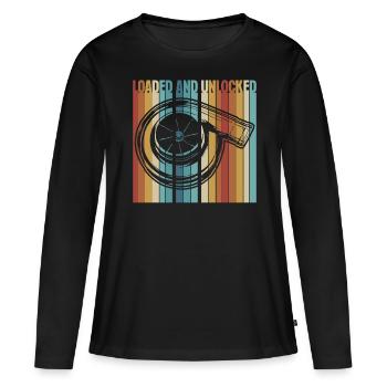 Réglage du turbocompresseur tuner de cylindrée - T-shirt manches longues Premium bio Femme - noir - Devant - Julia (174cm)