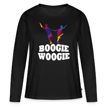 Boogie Woogie Tänzer Tanzen Swing - Frauen Premium Bio Langarmshirt - Schwarz - Vorne - Julia (174cm)