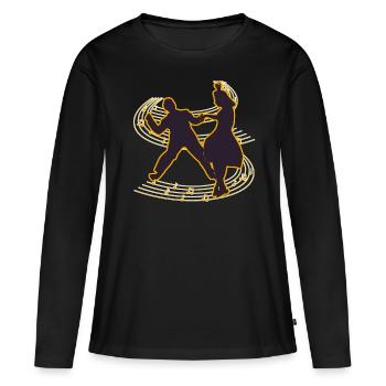 Boogie Woogie Musique Boogie-Woogie Swing - T-shirt manches longues Premium bio Femme - noir - Devant - Julia (174cm)