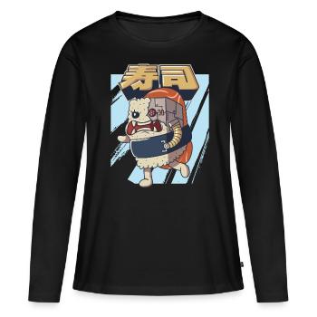 Cyborg Japonais Sushi Monster Cyber Punk Cyber - T-shirt manches longues Premium bio Femme - noir - Devant - Julia (174cm)