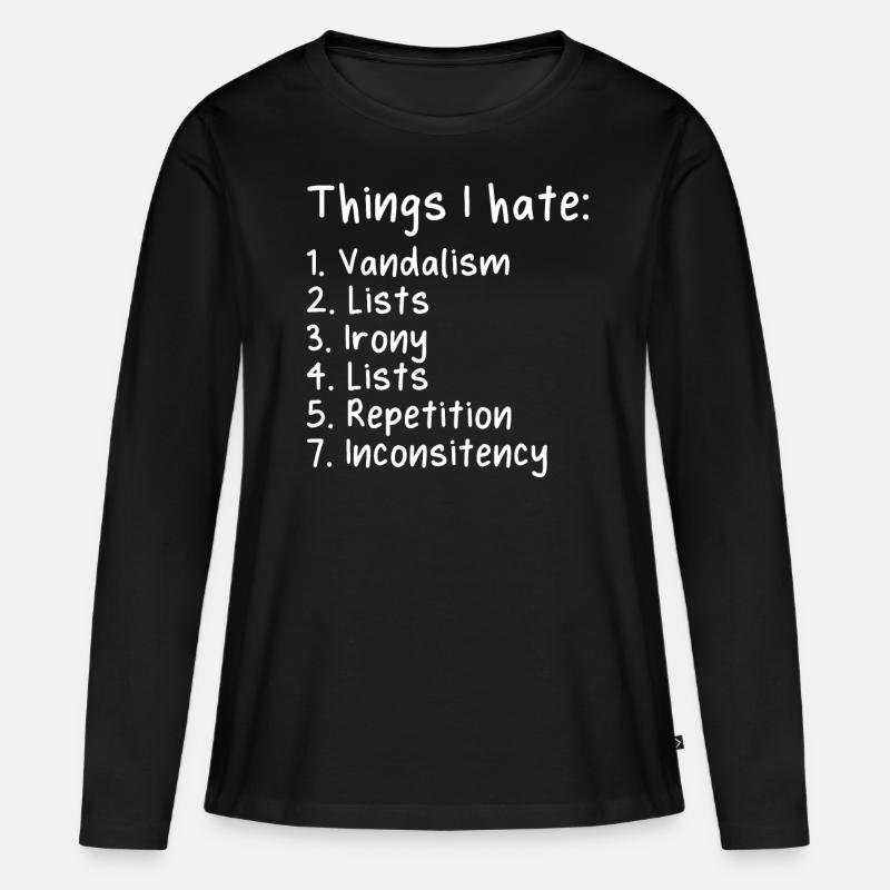 Lustig Sarkasmus Sarkastisch - Frauen Premium Bio Langarmshirt - Schwarz