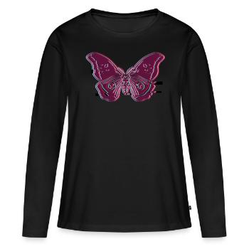 Moth Motten Vaporwave Motte Occulte Goth - T-shirt manches longues Premium bio Femme - noir - Devant - Julia (174cm)