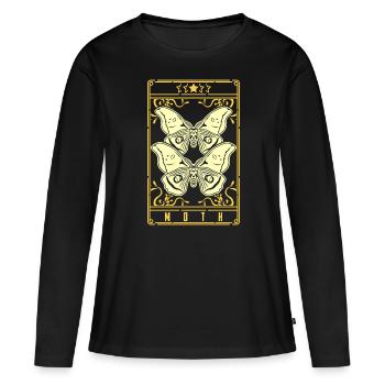 Papillon de nuit Tarot Motten Occult Motte Goth - T-shirt manches longues Premium bio Femme - noir - Devant - Julia (174cm)