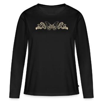 Moth Motten Motte Occulte Motte Mystique Goth - T-shirt manches longues Premium bio Femme - noir - Devant - Julia (174cm)