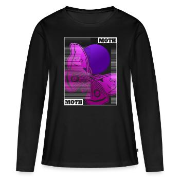 Moth Vaporwave Motten Motte Occulte Goth - T-shirt manches longues Premium bio Femme - noir - Devant - Julia (174cm)