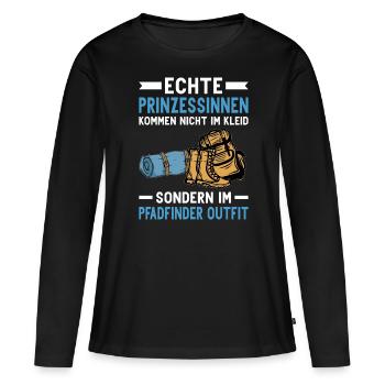 Pfadfinder Scout Pfadfinderin Camping - Frauen Premium Bio Langarmshirt - Schwarz - Vorne - Julia (174cm)