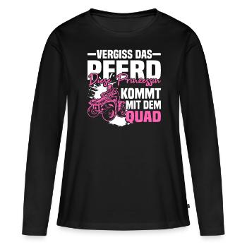 Diese Prinzessin Kommt Mit Dem Quad - Frauen Premium Bio Langarmshirt - Schwarz - Vorne - Julia (174cm)