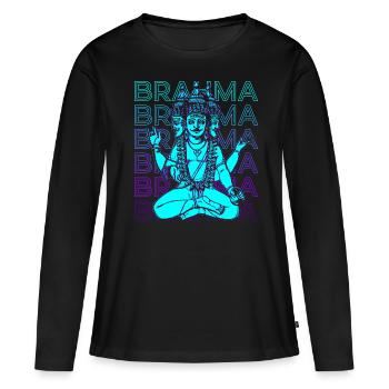 Brahma Ancien Dieu Mythologie Hindoue Cadeau - T-shirt manches longues Premium bio Femme - noir - Devant - Julia (174cm)