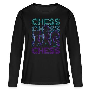 Chess Player Chess Master Retro Gift - Women's Premium Organic Long Sleeve Shirt - black - Front - Julia (174cm)