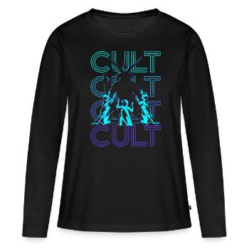 Culte Baphomet Paganisme Occulte Wicca Retro Geschen - T-shirt manches longues Premium bio Femme - noir - Devant - Julia (174cm)