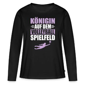 Königin Auf Dem Volleyball Spielfeld - Frauen Premium Bio Langarmshirt - Schwarz - Vorne - Julia (174cm)
