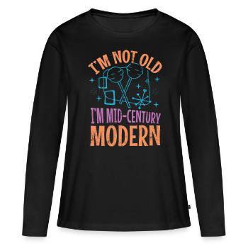 Je ne suis pas vieux, je suis moderne - T-shirt manches longues Premium bio Femme - noir - Devant - Julia (174cm)
