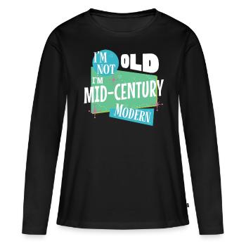 Je ne suis pas vieux, je suis moderne - T-shirt manches longues Premium bio Femme - noir - Devant - Julia (174cm)