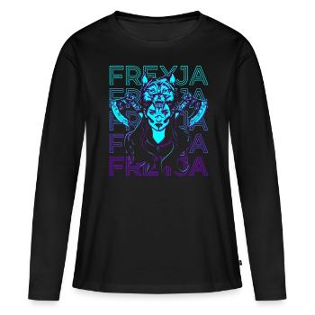 Freyja Freya Déesse nordique Déesse nordique - T-shirt manches longues Premium bio Femme - noir - Devant - Julia (174cm)