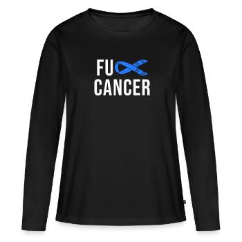 Cancer - Cancer de l’estomac Tumeur de l’estomac - T-shirt manches longues Premium bio Femme - noir - Devant - Julia (174cm)