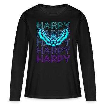 Harpie Mythologie grecque Rétro grec ancien - T-shirt manches longues Premium bio Femme - noir - Devant - Julia (174cm)