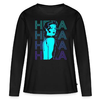 Héra Déesse grecque Mytholo grec ancien - T-shirt manches longues Premium bio Femme - noir - Devant - Julia (174cm)