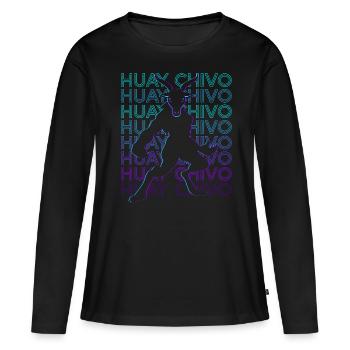 Huay Chivo Bête Maya Mythologie Maya Rétro - T-shirt manches longues Premium bio Femme - noir - Devant - Julia (174cm)