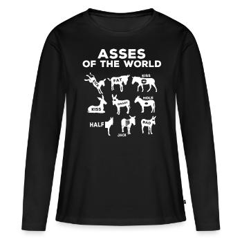 Ânes du monde, ânes - T-shirt manches longues Premium bio Femme - noir - Devant - Julia (174cm)