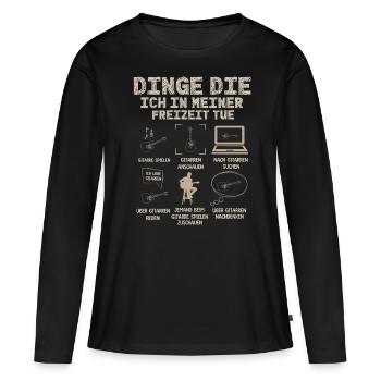 Guitariste, guitariste, guitariste - T-shirt manches longues Premium bio Femme - noir - Devant - Julia (174cm)