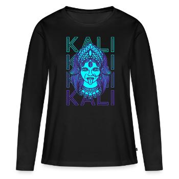 Kali Déesse hindoue Ancienne déesse Mythologie hindoue - T-shirt manches longues Premium bio Femme - noir - Devant - Julia (174cm)